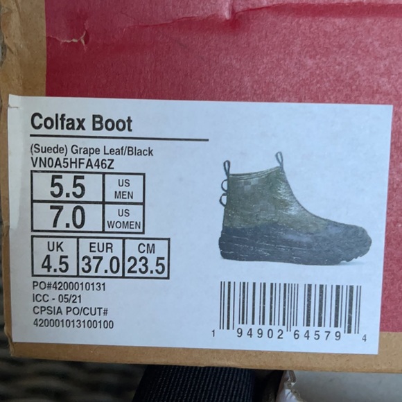 Vans Colfax Boot Suede Grape Leaf/Black WMNS - Picture 16 of 16